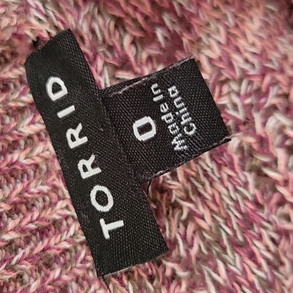 Torrid Pink Loose Knit Lace Up Back V-Neck Sweater - Size Large - Picture 7 of 8